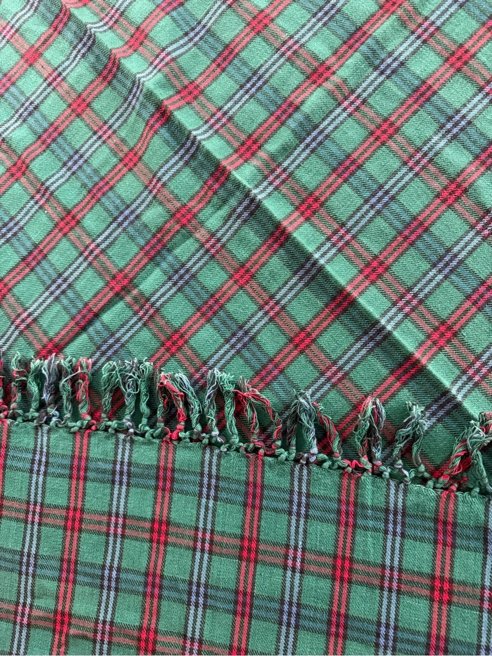 Vintage Tartan Cotton Tablecloth